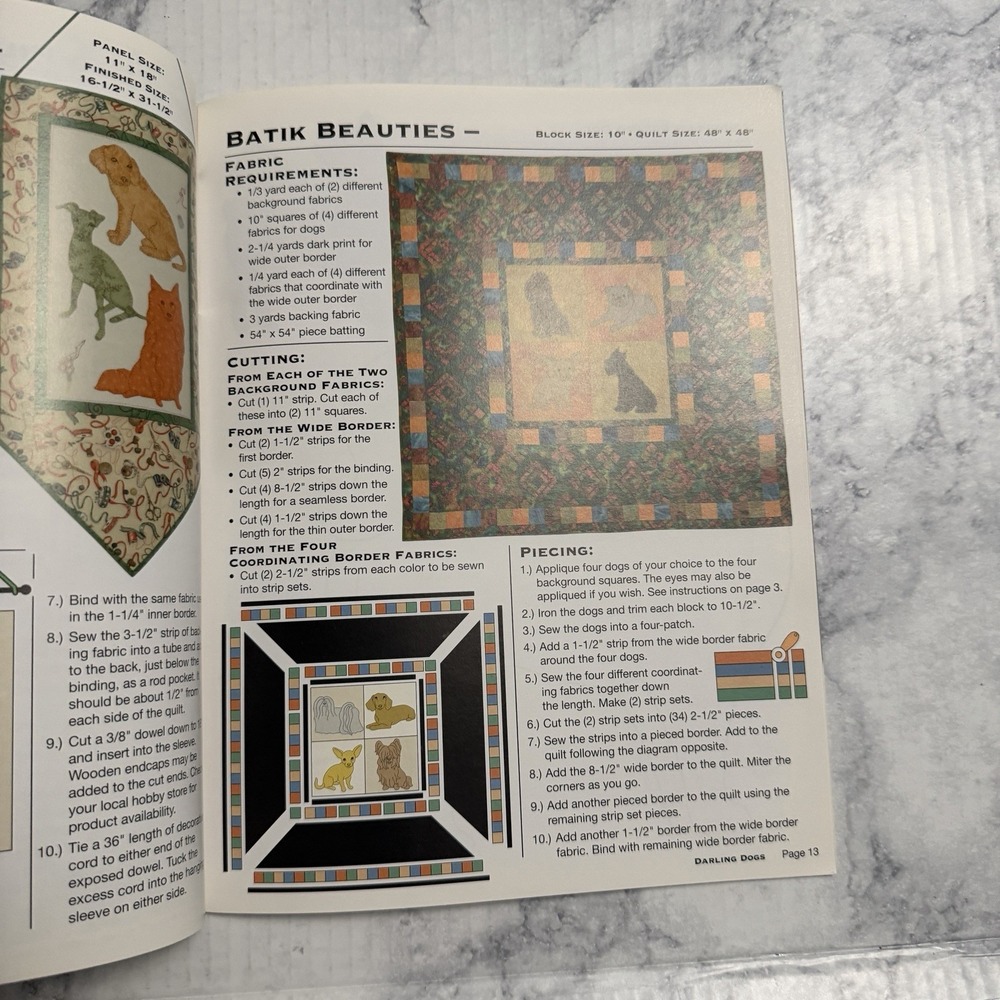 Quilt Pattern Book - Darling Little Dogs by Darcy Ashton 35 Types Craft Projects - Picture 12 of 16